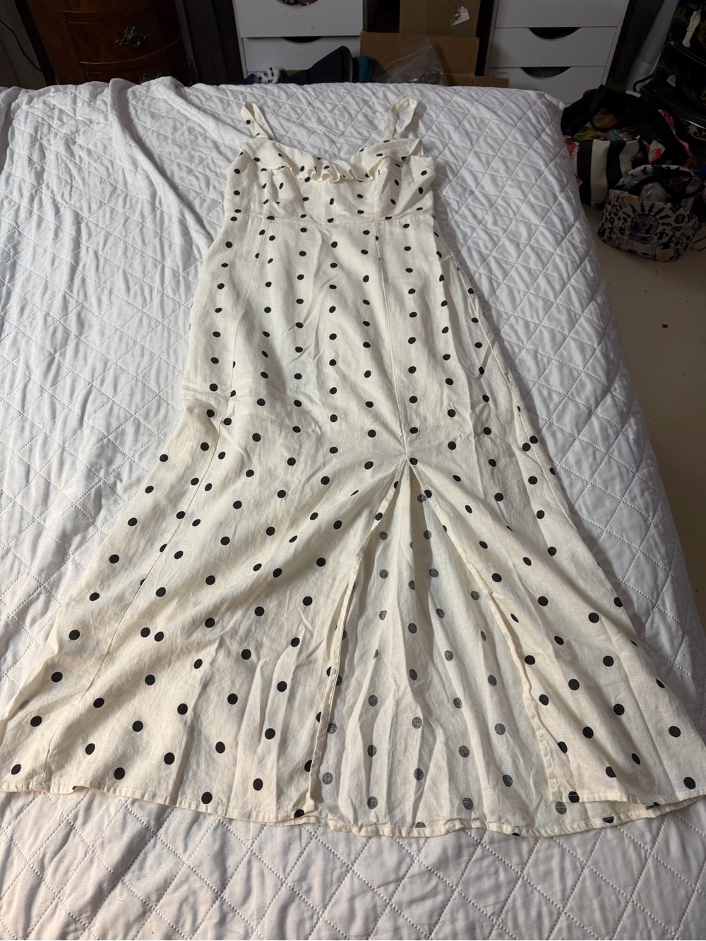 Old Navy size M White Polka Dot Ruffle Sundress - Classic Summer Style - Picture 5 of 11